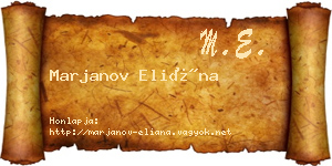 Marjanov Eliána névjegykártya